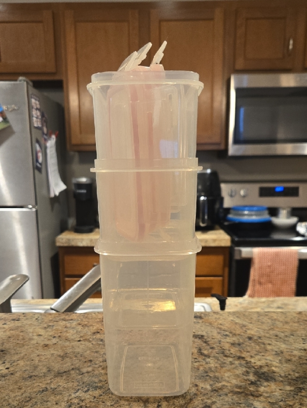 Clear Plastic Food Storage Containers with Pink Seals - Multipack